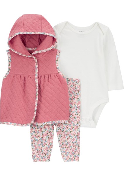 Kız Bebek Yelekli Set 3'lü Paket