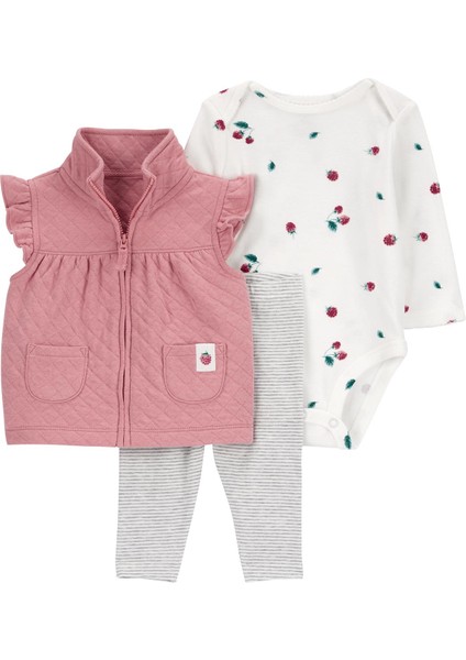 Kız Bebek Yelekli Set 3'lü Paket