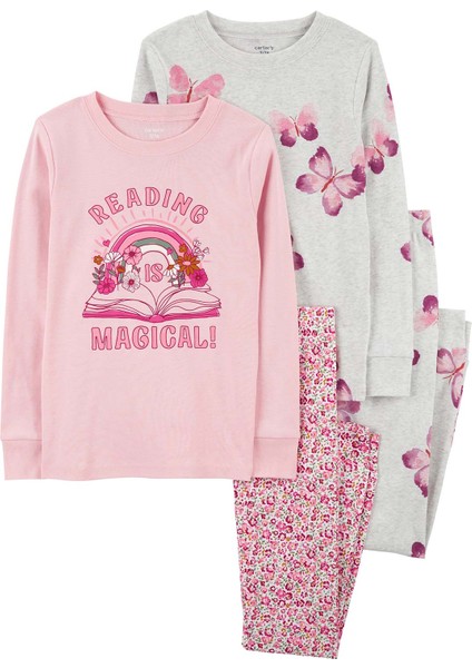 Kız Çocuk Pijama Set 4'lü Paket