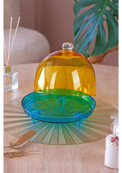 Kapaklı Kek Standı Mavi - Sarı indirimleri