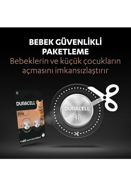Özel 2016 Lityum Düğme Pil 3V (CR2016), 4’lü Paket fırsatları