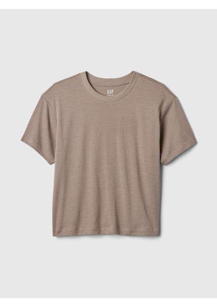 Kadın Gri Supima® Pamuk Relaxed T-Shirt fiyatları