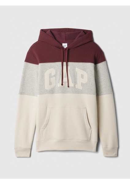 Erkek Kırmızı Gap Logo Colorblock Fleece Sweatshirt