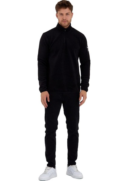 Erkek Rahat Içi ve Dışı Polarlı Isı Koruyan Fermuarlı Polar Sweatshirt indirimleri