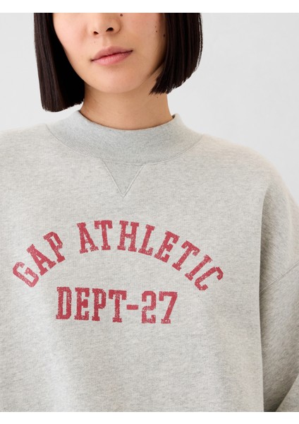 Kadın Gri Gap Logo Bisiklet Yaka Sweatshirt