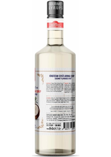 Hindistan Cevizi Aromalı Şurup 700 ml