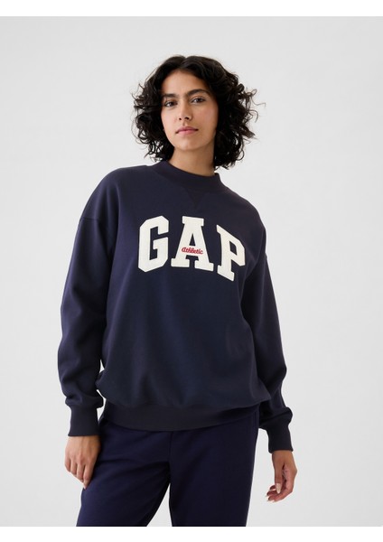 Kadın Lacivert Gap Logo Bisiklet Yaka Sweatshirt