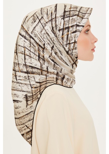 Düz Twill Ipek Eşarp - Acı Kahve