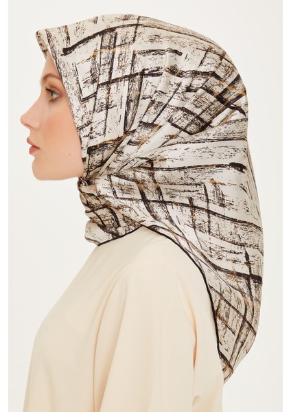 Düz Twill Ipek Eşarp - Acı Kahve