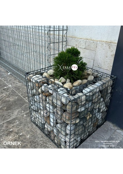 Ersa Tel Çelik Gabion Sepet, Bahçe Dekorasyon, Peyzaj