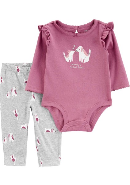 Kız Bebek Body Pantolon Set 2'li Paket