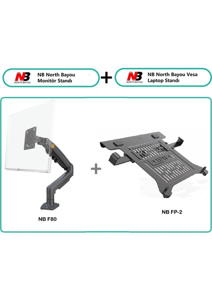 Umotech Nb F80-FP Amortisörlü 10"-17" Laptop Standı - 17-30"monitör Tutucu Ayarlanabilir Masaüstü Tutucu Profesyonel ve Yenilikçi Tasarım