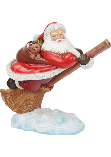Heykelcik, Heykel Süsleme Tahsil Dekoratif Heykel Noel Baba Süpürge Için (Yurt Dışından)