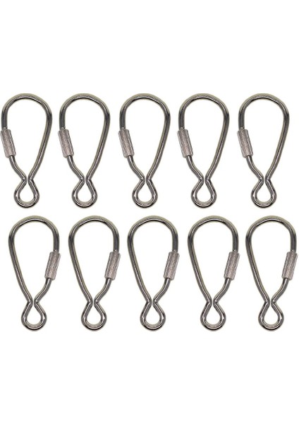 10 Çelik Vida Kilidi Karabina Anahtarlık Yürüyüş Tırmanma Kancası, 46X21MM (Yurt Dışından)