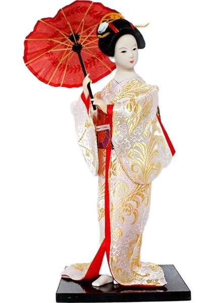 12 Inç Japon Geyşa Japon Geyşa Raf Dekoru ve Altın (Yurt Dışından)