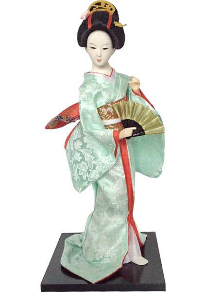 12 Inç Japon Geyşa Japon Geyşa Raf Dekoru Açık Yeşil (Yurt Dışından)
