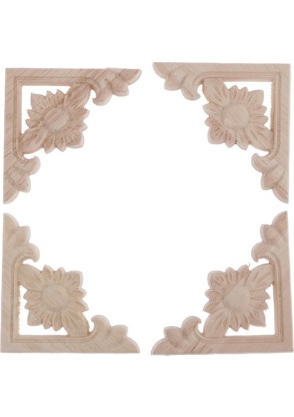 Doğal Ahşap Oyma Boyasız Çı Dekorları 6X6CM 2 (Yurt Dışından)