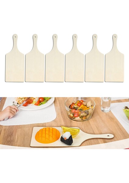 6 Ahşğrama Tahtası Tahtası Partiler Için Dekoratif Tepsisi 9X23CM Kare (Yurt Dışından)
