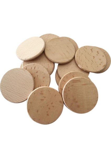 20 / Paket Bitmemiş Yuvarlak Ahşap Kesikler Ahşap Şekli 5cm (Yurt Dışından)