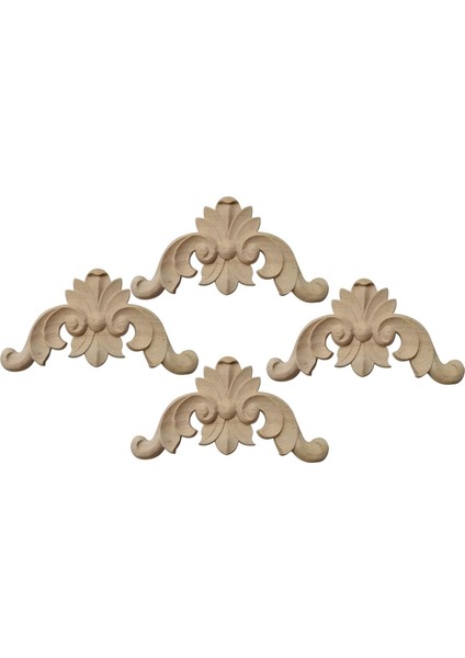 4 Ahşap Aplikler ve Onlays Süsleme Gardırop Dolap 10CMX10CMX0.8CM (Yurt Dışından)