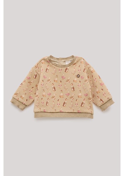 Bg Store Kız Bebek Desenli Sweatshirt