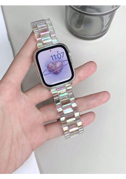 Apple Watch Için Uyumlu Hologram Şeffaf Baklalı Kordon 38 mm 40 mm 41 mm Uyumlu fiyatları