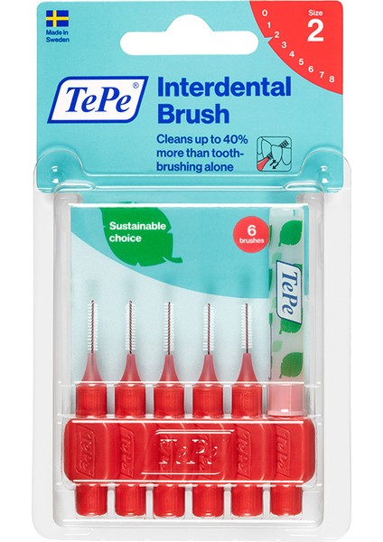 Interdent Brush Red 0.5Mm 6Lı Blister Size 2