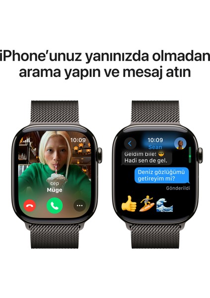 Watch Series 10 GPS + Cellular, 46 mm Arduvaz Titanyum Kasa ve Arduvaz Milano Loop - M/L