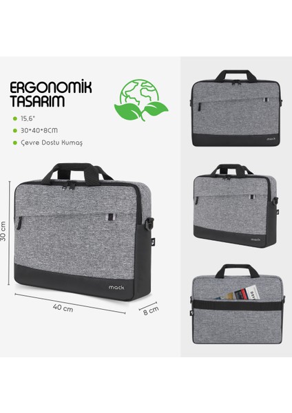 MCE-1102 15.6" Unıcıty Eco Notebook Çantası Gri