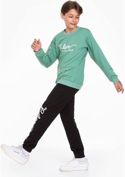 Triliya-Garson Boy Kapşonlu Eşofman Takımı 5-14 Yaş, Lüks Günlük ve Okul, Cepli, Likralı Kumaş