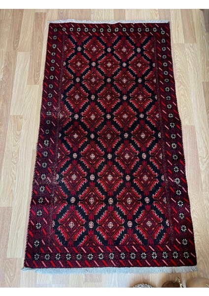 103X184 cm Yıkanabilir Boho Stili Antik El Dokuma Uşak Halısı