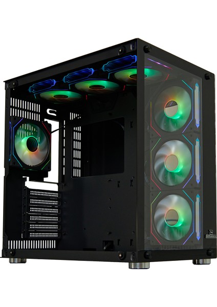 Coldpower Seaview 7x Argb Sessiz Fan Temper Cam 750 Watt 80 Bronze Güç Kaynağı E-Atx Gaming Kasa