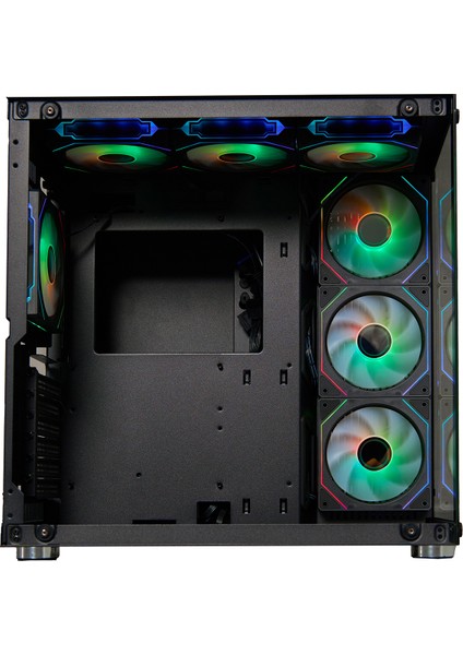 Coldpower Seaview 7x Argb Sessiz Fan Temper Cam 750 Watt 80 Bronze Güç Kaynağı E-Atx Gaming Kasa