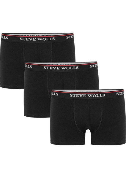 Erkek Siyah 3’Lü Kısa Paça Boxer - 23101