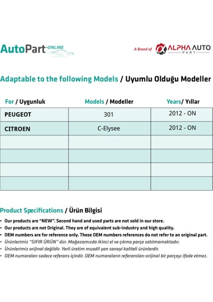 Peugeot 301,CITROEN C-Elysee Için Ön Cam Tamir Seti-Sağ-Sol-Set
