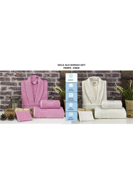 Dicle Soft Line 8 Parça Aile Bornoz Seti