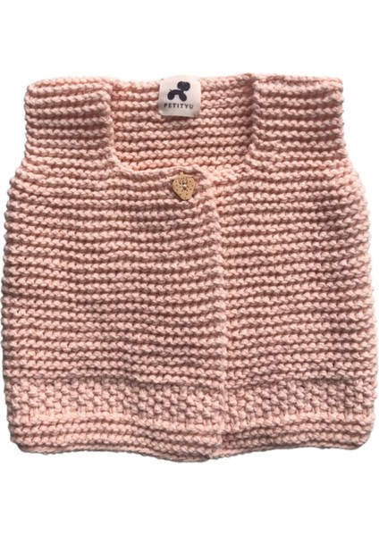 El Orgusu Pamuklu Orme Yelek -Somon