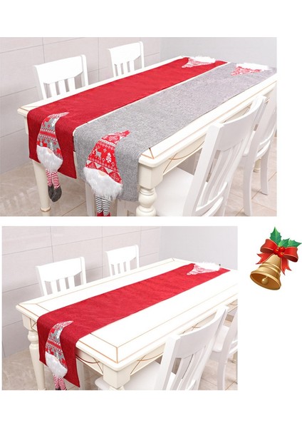 Ev Için Noel Masa Örtüsü Süslemeleri Noel Süsleri Mutlu Yıllar Hediyeleri Navidad (Kırmızı) (Yurt Dışından)
