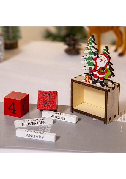 Mutlu Noeller Ahşap Boyalı Noel Baba Takvimi Noel Süsleri Geri Sayım Için Süslemeler (Yurt Dışından)