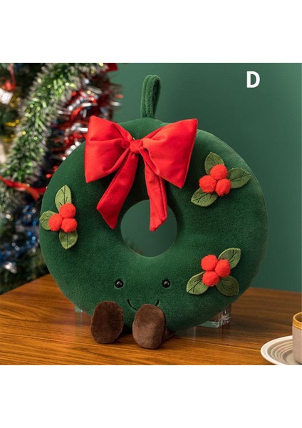 Noel Yeni Peluş Yastık Doldurulmuş Çikolata Kurabiye Ev Şekil Dekor Yastık Sevimli Komik Noel Ağacı Bebek A (Yurt Dışından)