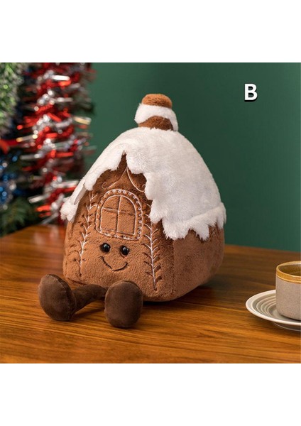 Noel Yeni Peluş Yastık Doldurulmuş Çikolata Kurabiye Ev Şekil Dekor Yastık Sevimli Komik Noel Ağacı Bebek A (Yurt Dışından)