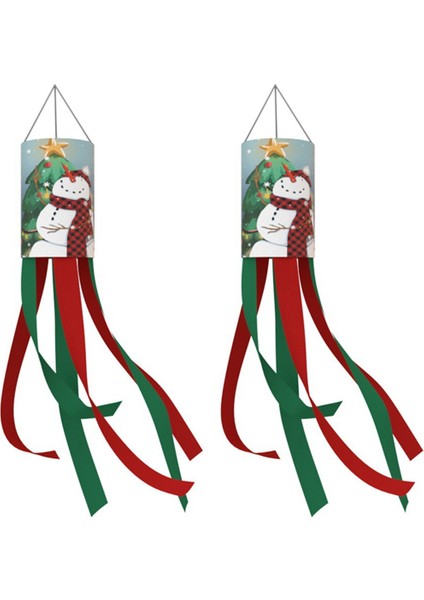 2 Adet Noel Rüzgar Tüneli Bayrağı Bahçe Bahçe Açık Dekorasyon Zil Çanta Asılı Parça C (Yurt Dışından)