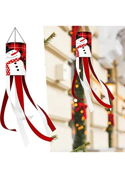 2 Adet Noel Rüzgar Tüneli Bayrağı Bahçe Bahçe Açık Dekorasyon Zil Çanta Asılı Parça C (Yurt Dışından)