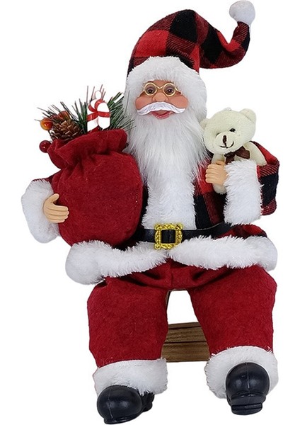 Oturan Noel Baba Noel Süslemeleri Şef Bebek Noel Yeni Yıl Hediye Ağaç Dekoru Dekorasyon Kırmızı (Yurt Dışından)