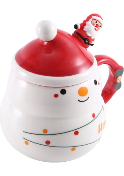 Noel Hediyesi Kapaklı ve Kaşıklı Kupa 430ML Seramik Kahve Fincanları (Yurt Dışından) modelleri