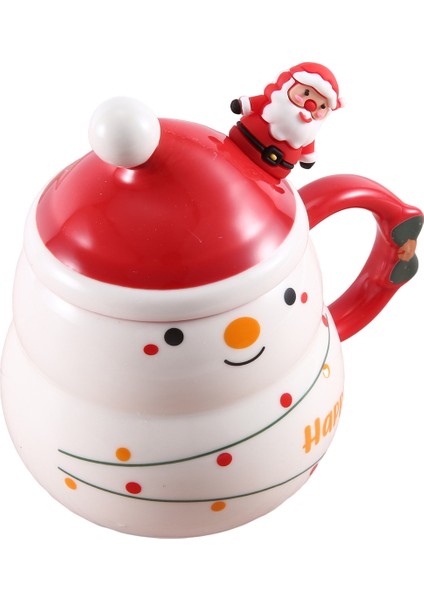 Noel Hediyesi Kapaklı ve Kaşıklı Kupa 430ML Seramik Kahve Fincanları (Yurt Dışından) indirimleri