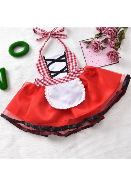 Yenidoğan Yürümeye Başlayan Çocuk Bebek Kız Halter Romper Elbise Kırmızı Pelerin Küçük Başlıklı Kız Kıyafetleri Cosplay KOSTÜMÜ,110 (Yurt Dışından) fırsatları