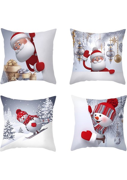 Noel Yastık Kılıfı Ev Süslemeleri Noel Navidad Hediyeleri Mutlu Yıllar (Yurt Dışından)