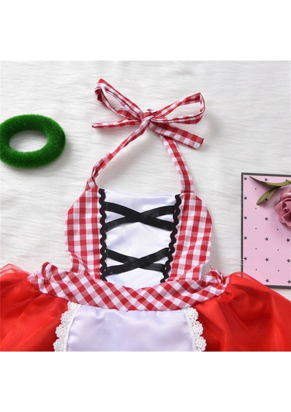 Yenidoğan Yürümeye Başlayan Çocuk Bebek Kız Halter Romper Elbise Kırmızı Pelerin Küçük Başlıklı Kız Kıyafetleri Cosplay Kostümü,80 (Yurt Dışından) indirimleri