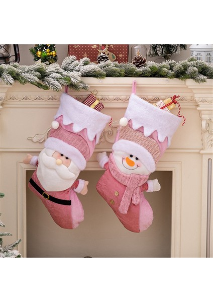 Noel Çorapları Çocuk Hediye Şeker Çantası Noel Baba - Çoraplar Asılı Ağaç Süsü, (Yurt Dışından)
